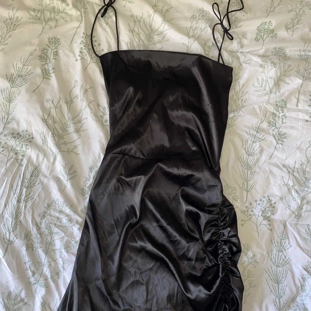 Black Satin Slip Dress